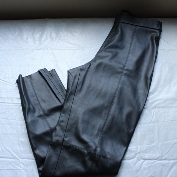 Zara Faux Leather Pants High Rise Skinny Size Small - Picture 1 of 8